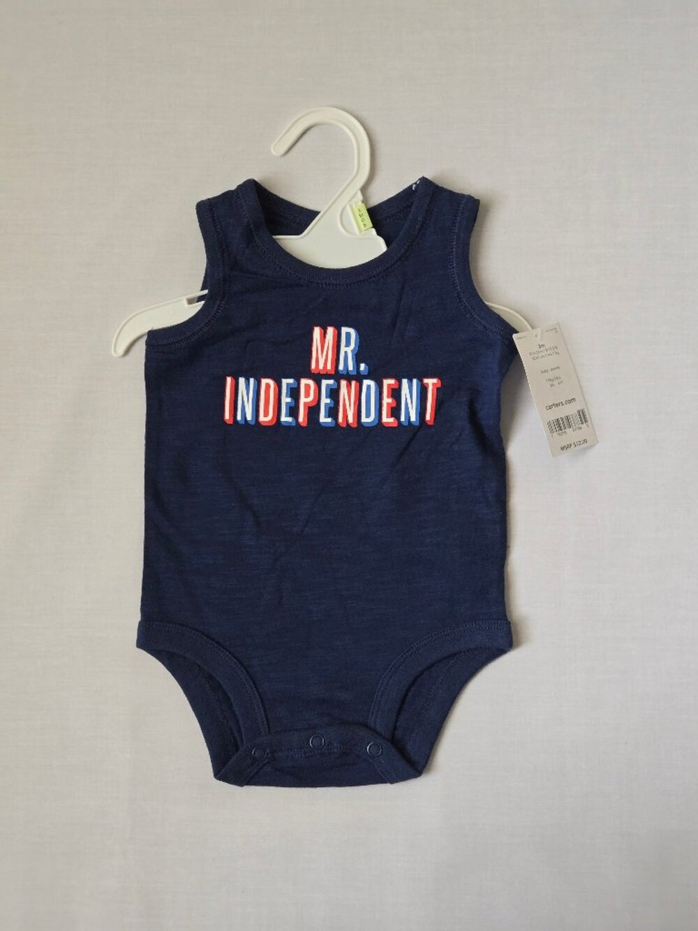 Carter’s Baby Boy Mr Independent Sleeveless Bodysuit 3M NWT